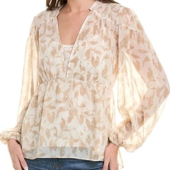 CAbi Couplet Blouse #4156 - 2 Piece Set - Cami & Semi Sheer Blouse Size Small - Picture 1 of 9